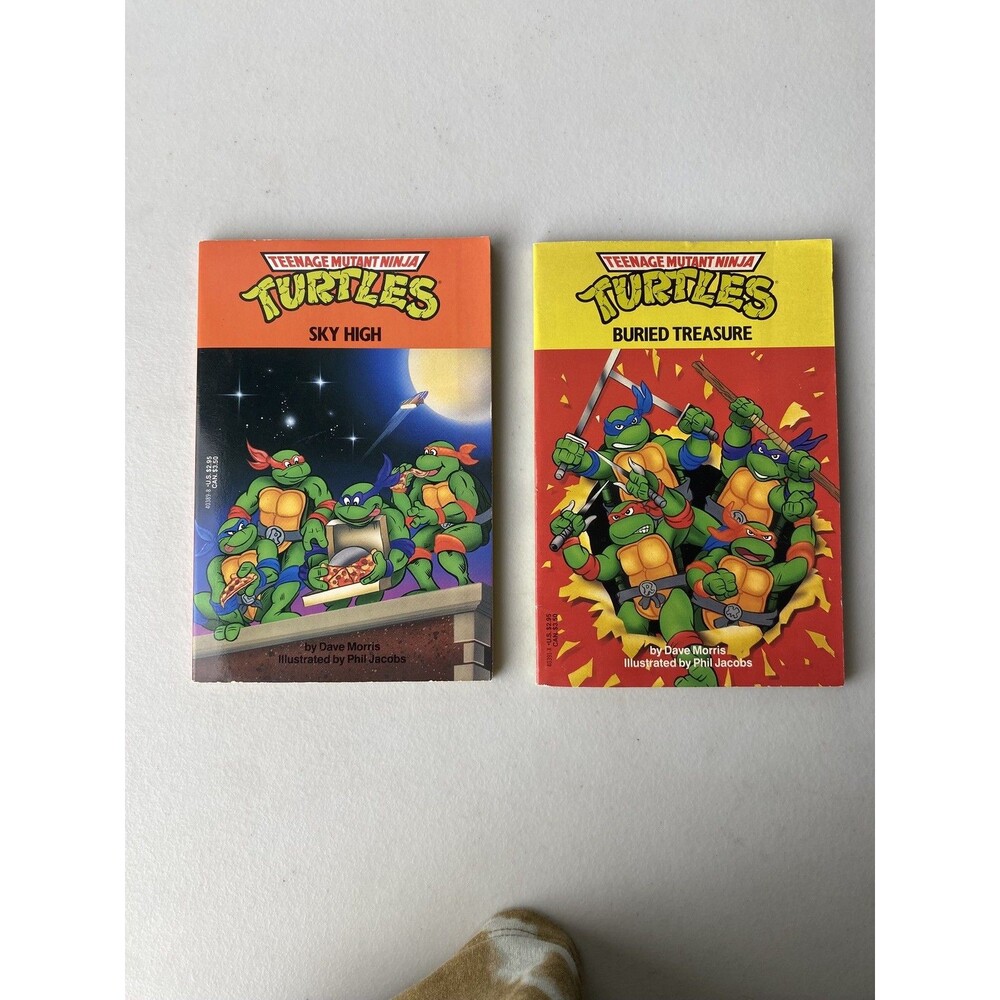 Vintage TMNT Paperback Books Lot Sky High Buried Treasure Dave Morris 1990